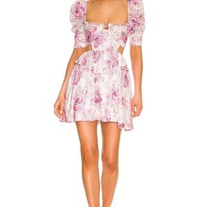 For Love and Lemons Floral 3/4 Sleeve Dress in Size XS